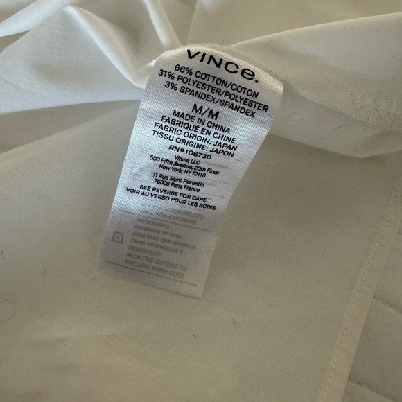 VINCE SIDE TIE WRAP BLOUSE WHITE SZ M - Picture 9 of 9